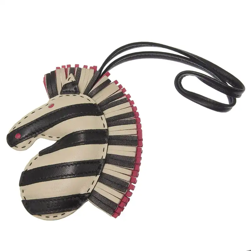 エルメス HERMES ジージー サバンナ ゼブラ バッグチャーム アニョーミロ ブラック/ホワイト Z刻印 2021年 中古 HE1154