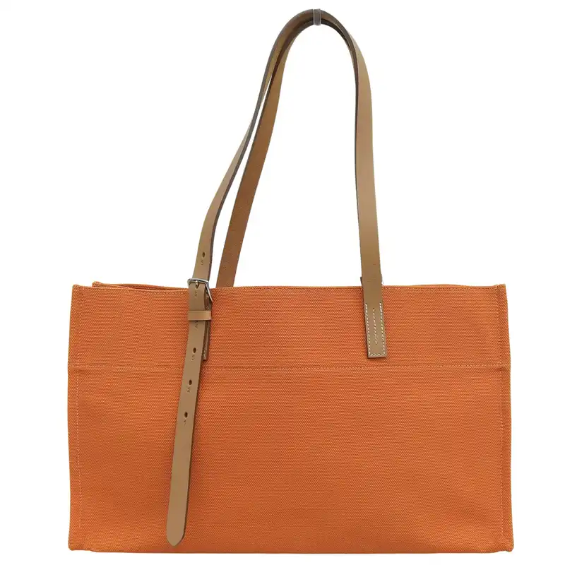 エルメス HERMES エトリヴェール トートバッグ キャンバス/レザー オレンジ □O刻印 2011年 中古 HE1181