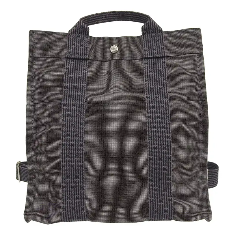 エルメス HERMES エールライン アドMM リュックサック バックパック ナイロンキャンバス グレー 中古 HE1183