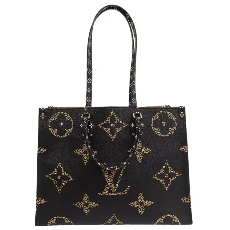 http://ルイヴィトン%20LOUIS%20VUITTON%20モノグラム%20ジャングル%20オンザゴーGM%202WAY%20トートバッグ%20ショルダーバッグ%20黒%20茶%20M44674%20中古%20LV1918