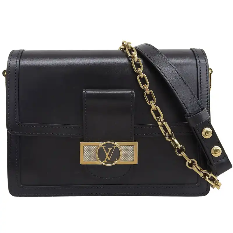 ルイヴィトン LOUIS VUITTON ドーフィーヌMM LVロック 2WAYバッグ チェーン ショルダーバッグ レザー ブラック M55821 中古 LV2011