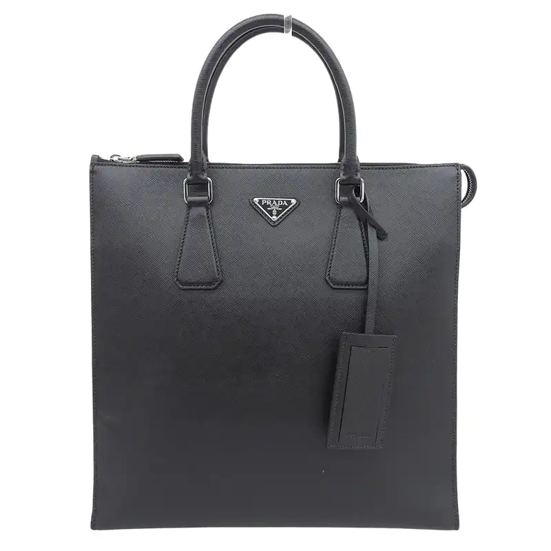 http://プラダ%20PRADA%20トートバッグ%20サフィアーノ%20レザー%20ブラック%202VG079%20中古%20OB2731