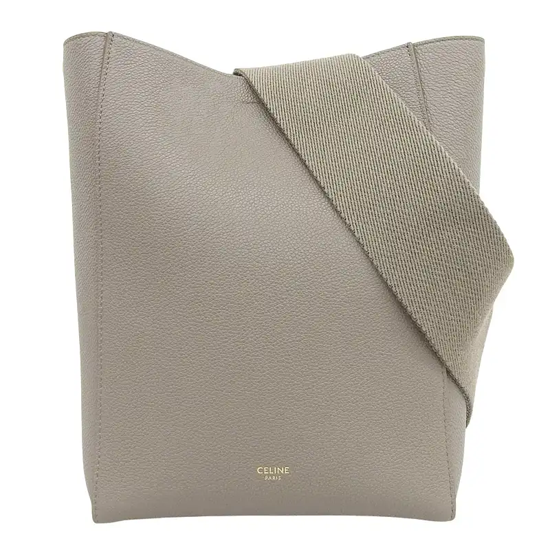 http://セリーヌ%20CELINE%20サングル%20バケット%20スモール%20ショルダーバッグ%20レザー%20グレージュ%20中古%20OB2738
