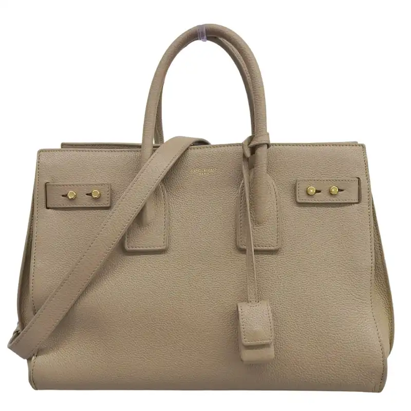 http://サンローラン%20SAINT%20LAURENT%20サックドジュール%202WAY%20ハンドバッグ%20ショルダーバッグ%20レザー%20ベージュ%20717447%20中古%20OB2781
