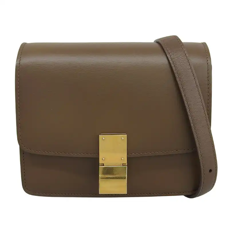 http://セリーヌ%20CELINE%20クラシックボックス%20スモール%20ショルダーバッグ%20レザー%20ブラウン%20189183DLS.38NO%20中古%20OB2786