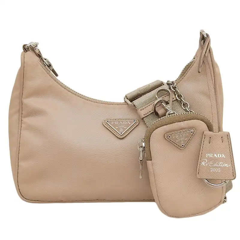 http://プラダ%20PRADA%20Re-Edition%202005%202WAYバッグ%20ショルダーバッグ%20ハンドバッグ%20ナイロン/レザー%20ベージュ%201BH204%20中古%20OB2788