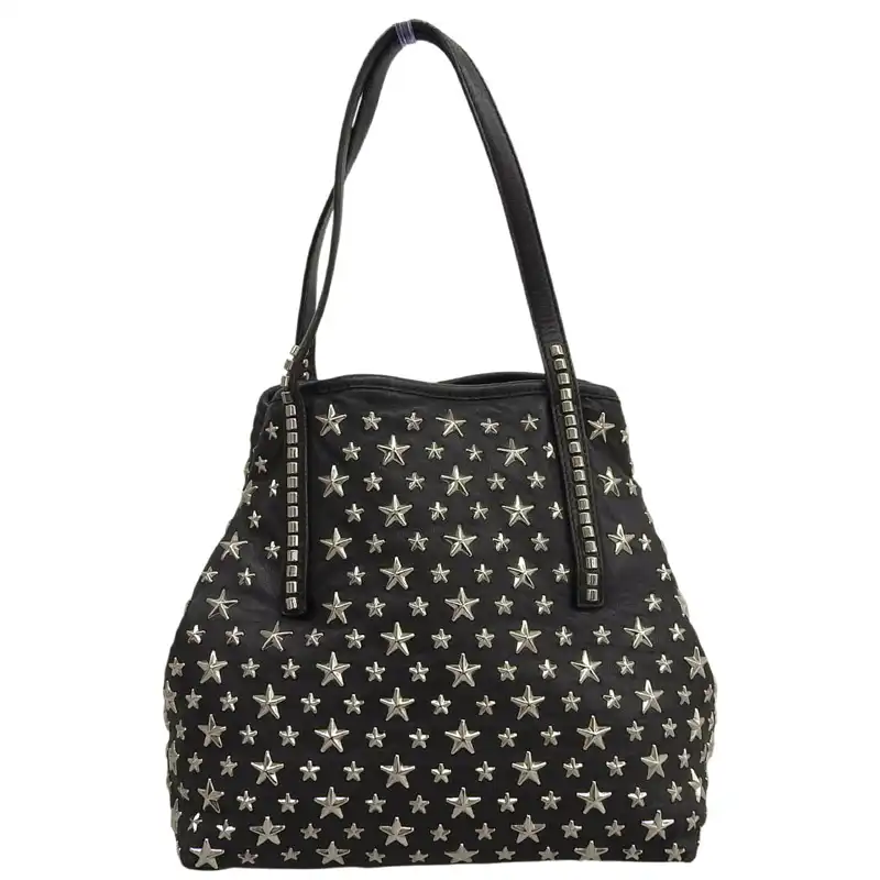 http://ジミーチュウ%20JIMMY%20CHOO%20スタースタッズ%20トートバッグ%20レザー%20ブラック%20中古%20OB2789