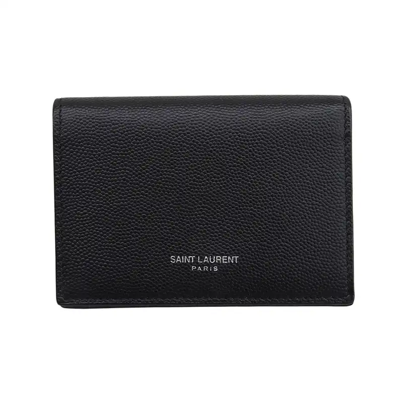 http://サンローラン%20SAINT%20LAURENT%20カードケース%20名刺入れ%20レザー%20ブラック%20469338%20中古%20OBB0664