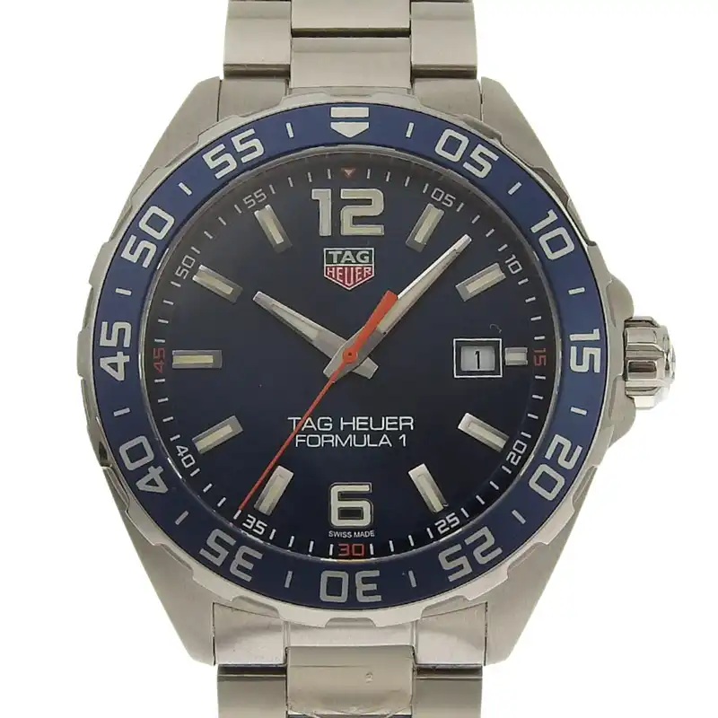 http://タグホイヤー%20TAG%20HEUER%20フォーミュラ1%20デイト%20メンズ%20クォーツ%20腕時計%20SS%20ブルー文字盤%20WAZ1010%20中古%20OW0488
