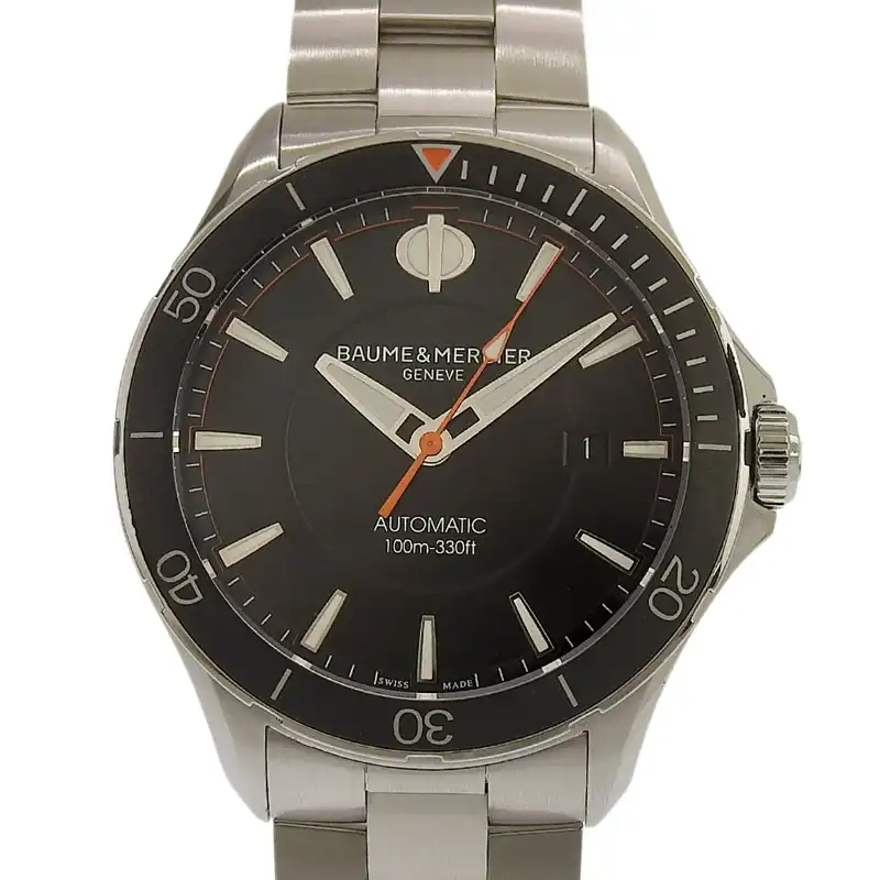 http://ボーム＆メルシェ%20BAUME＆MERCIER%20時計%20クリフトンクラブ%20メンズ%20自動巻き%20腕時計%20SS%20ブラック文字盤%20MOA10340%20中古%20OW0491
