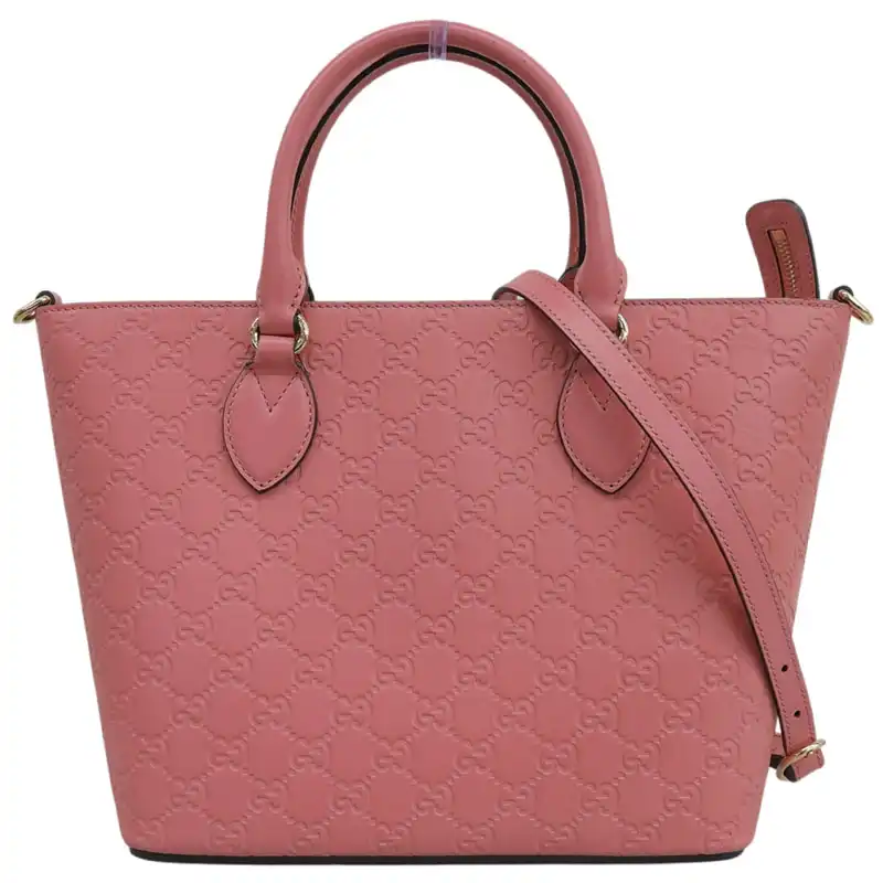 グッチ GUCCI グッチシマ 2WAYバッグ ハンドバッグ ショルダーバッグ レザー ピンク 432124 中古 GU0688