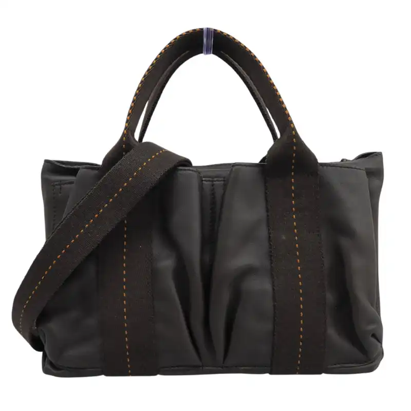 エルメス HERMES キャラバンホリゾンタル ハンドバッグ ショルダーバッグ キャンバス/レザー ブラウン □J刻印 2006年 中古 HE1209