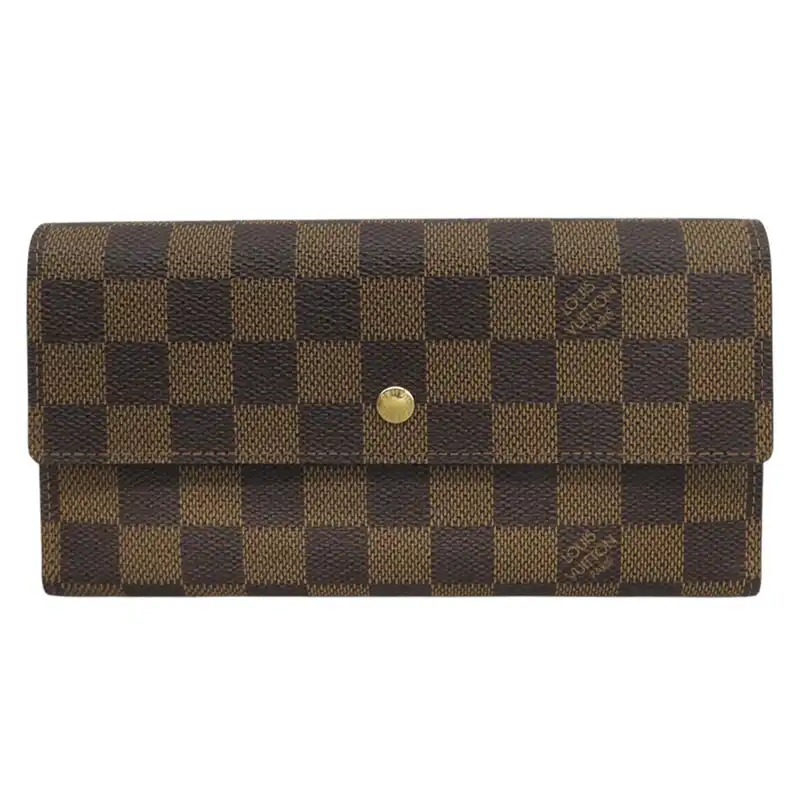 ルイヴィトン LOUIS VUITTON ダミエ ポルトフォイユ・インターナショナル 長財布 エベヌ N61217 中古 LV2090
