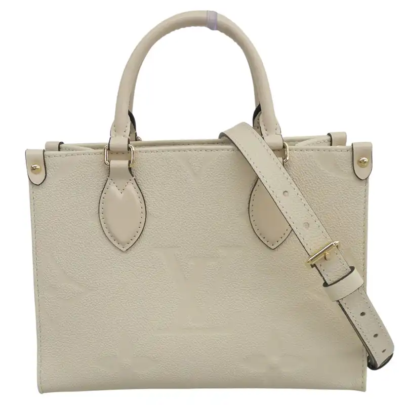 ルイヴィトン LOUIS VUITTON モノグラム アンプラント オンザゴーPM 2WAY ハンドバッグ ショルダー クレーム M46569 中古 LV2096