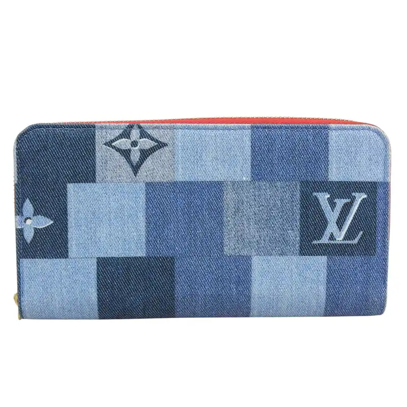 ルイヴィトン LOUIS VUITTON モノグラム・デニム パッチワーク ジッピー・ウォレット 長財布 M44938 中古 LV2107
