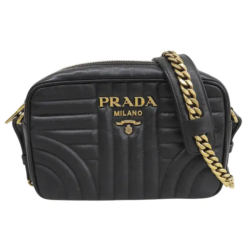 プラダ PRADA ショルダーバッグ レザー ブラック 中古 OB2799