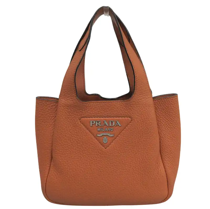 プラダ PRADA ハンドバッグ レザー オレンジ 中古 OB2820