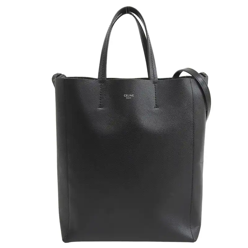 http://セリーヌ%20CELINE%20バーティカルカバスモール%202WAYバッグ%20トートバッグ%20ショルダーバッグ%20レザー%20ブラック%20中古%20OB2829