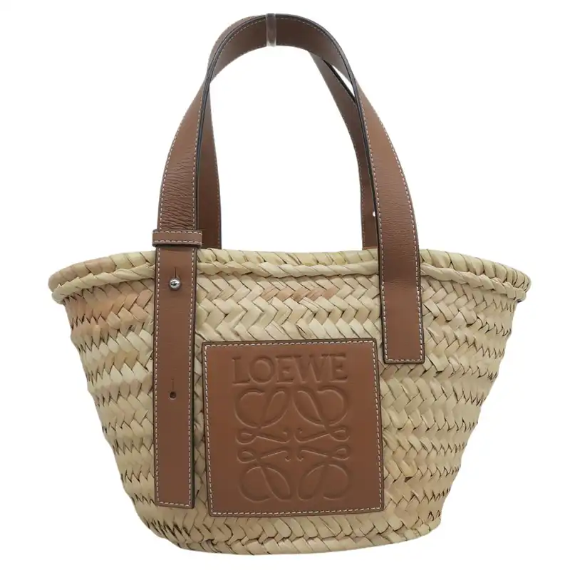 http://ロエベ%20LOEWE%20バスケットバッグ%20スモール%20トートバッグ%20かごバッグ%20ラフィア/レザー%20ナチュラル/タン%20327.02.S93%20中古%20OB2839