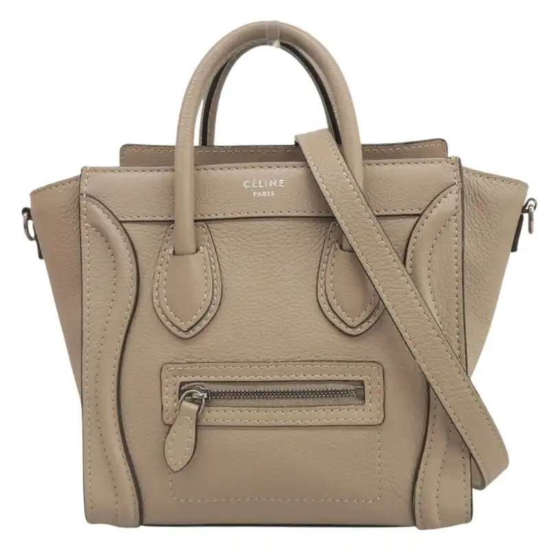 http://セリーヌ%20CELINE%20ラゲージナノショッパー%202WAYバッグ%20ハンドバッグ%20ショルダーバッグ%20レザー%20ベージュ%20168243%20LUG%2003UN%20中古%20OB2844