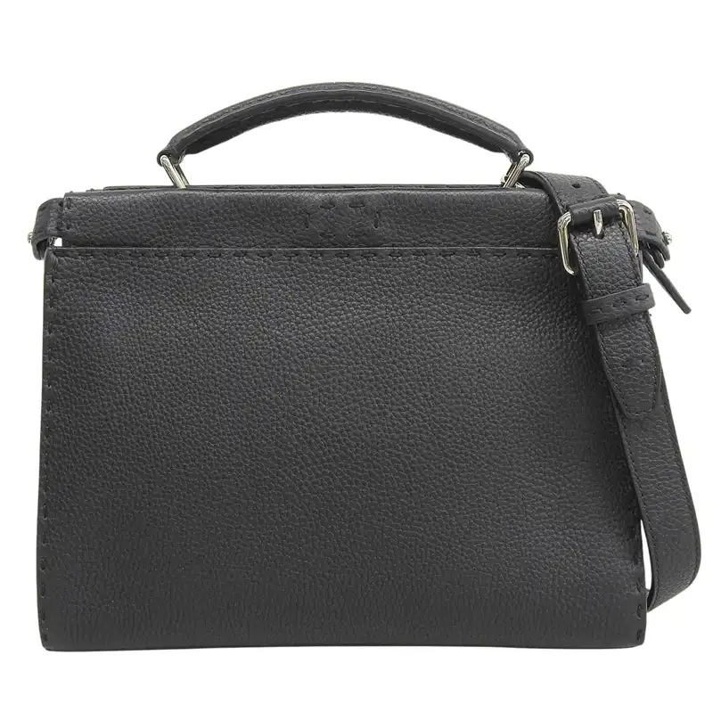 フェンディ FENDI ピーカブー フィットミニ モンスター セレリア 2WAYハンドバッグ ショルダー レザー ブラック 7VA422 中古 OB2851