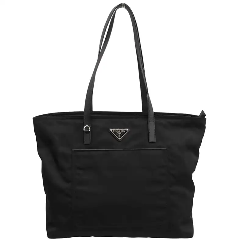 プラダ PRADA VELA トートバッグ ショルダーバッグ ナイロン レザー ブラック 1BG052 中古 OB2863