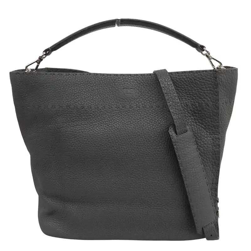 http://フェンディ%20FENDI%20アンナ%20セレリア%202WAY%20トートバッグ%20ショルダーバッグ%20レザー%20グレー%20中古%20OB2866