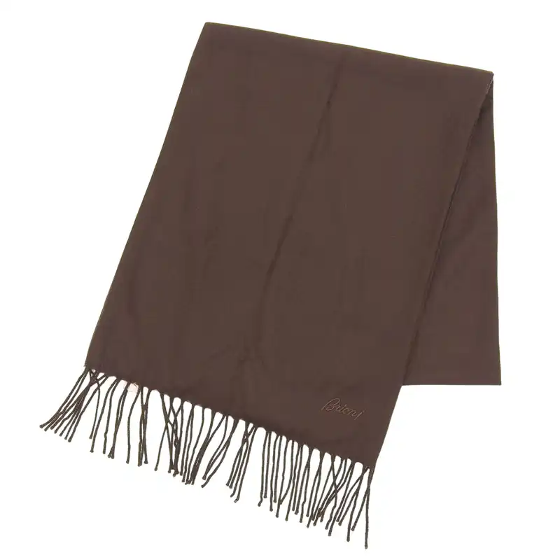 http://ブリオーニ%20BRIONI%20マフラー%20シルク/カシミア%20ブラウン%20中古%20OBB0704