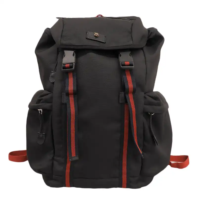 グッチ GUCCI タイガーヘッド バックパック リュックサック ナイロン/レザー ブラック 429037 中古 GU0691