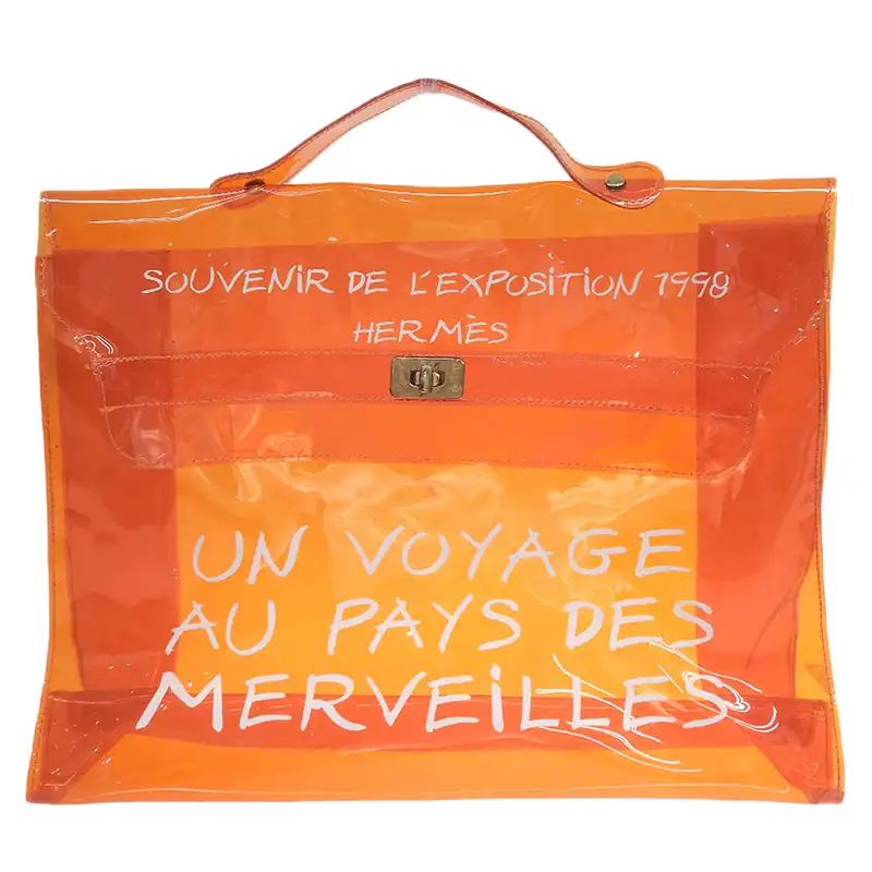 エルメス HERMES ビニールケリー ハンドバッグ ビニール オレンジ 中古 HE1218