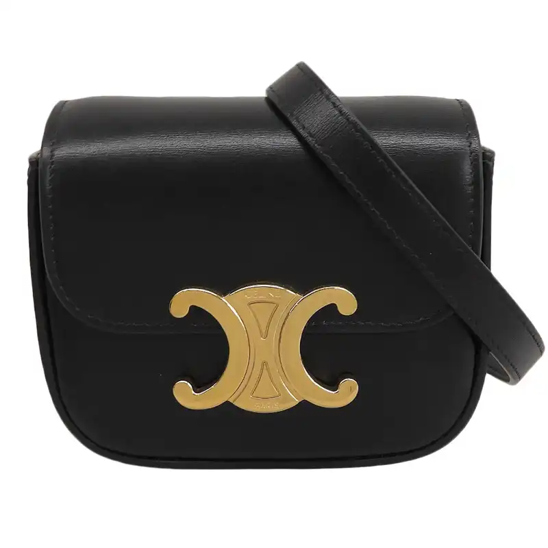 http://セリーヌ%20CELINE%20トリオンフ%20ミニ%20クロード%20ショルダーバッグ%20レザー%20ブラック%20中古%20OBB0707