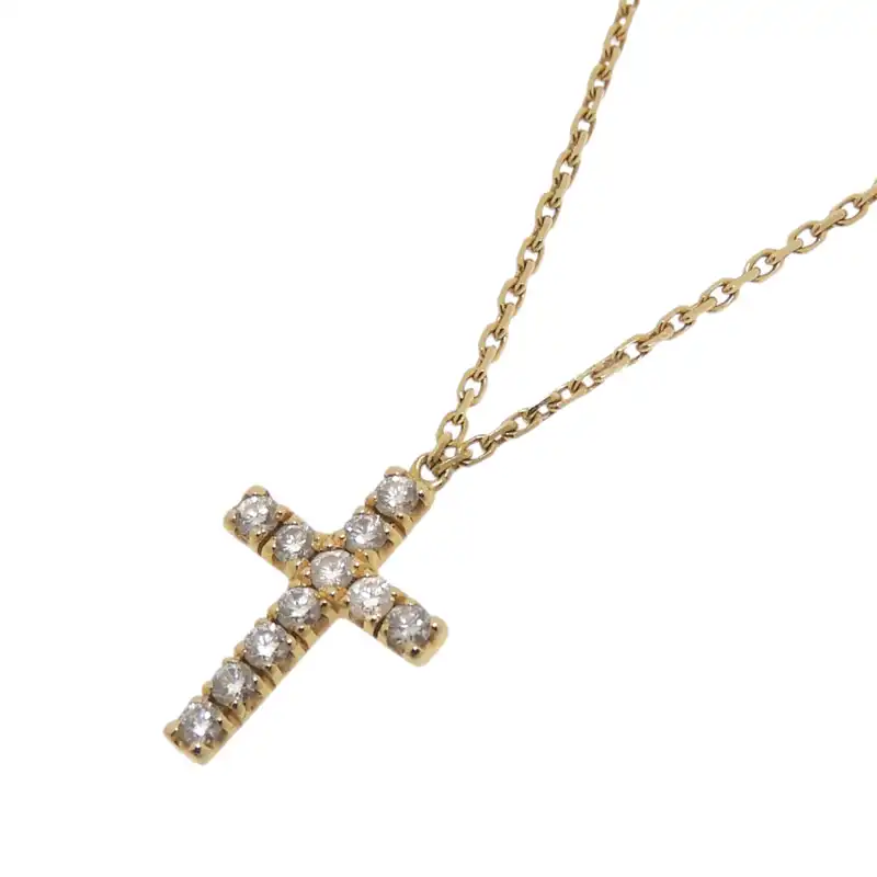 カルティエ CARTIER シンボル ネックレス クロス ダイヤモンド K18 中古 CA0497