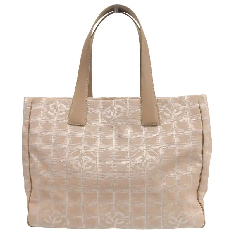 シャネル CHANEL ニュートラベルラインMM トートバッグ ナイロン/レザー ベージュ 8番台 中古 CH1164