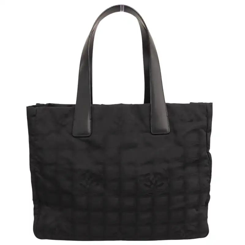 シャネル CHANEL ニュートラベルラインMM トートバッグ ナイロン/レザー ブラック 9番台 中古 CH1165