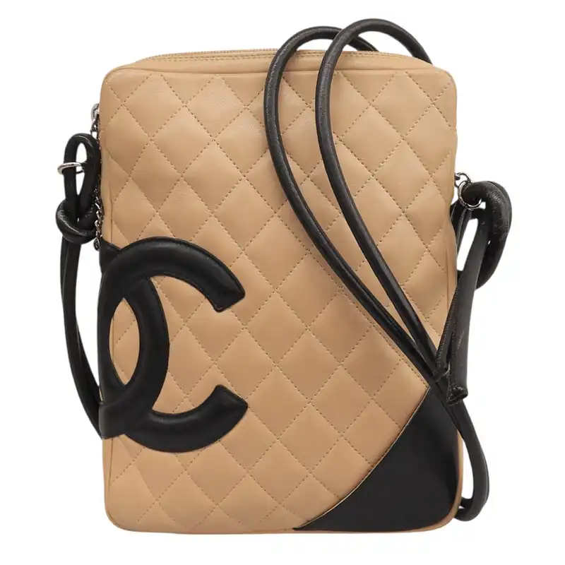 http://シャネル%20CHANEL%20カンボンライン%20ショルダーバッグ%20ラムスキン%20ベージュ/ブラック%20A25178%209番台%20中古%20CH1166