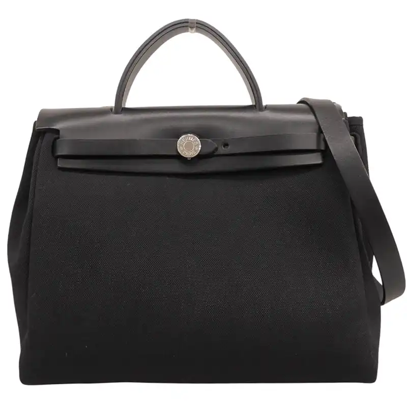 エルメス HERMES エールバッグジップPM 2WAYバッグ トワルアッシュ/ヴァッシュハンター ブラック B刻印 2023年 中古 HE1222