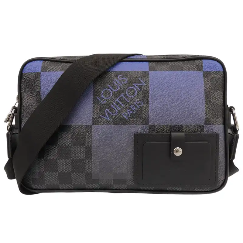ルイヴィトン LOUIS VUITTON ダミエグラフィット ジャイアント アルファメッセンジャー ショルダー ブルー N40408 中古 LV2164