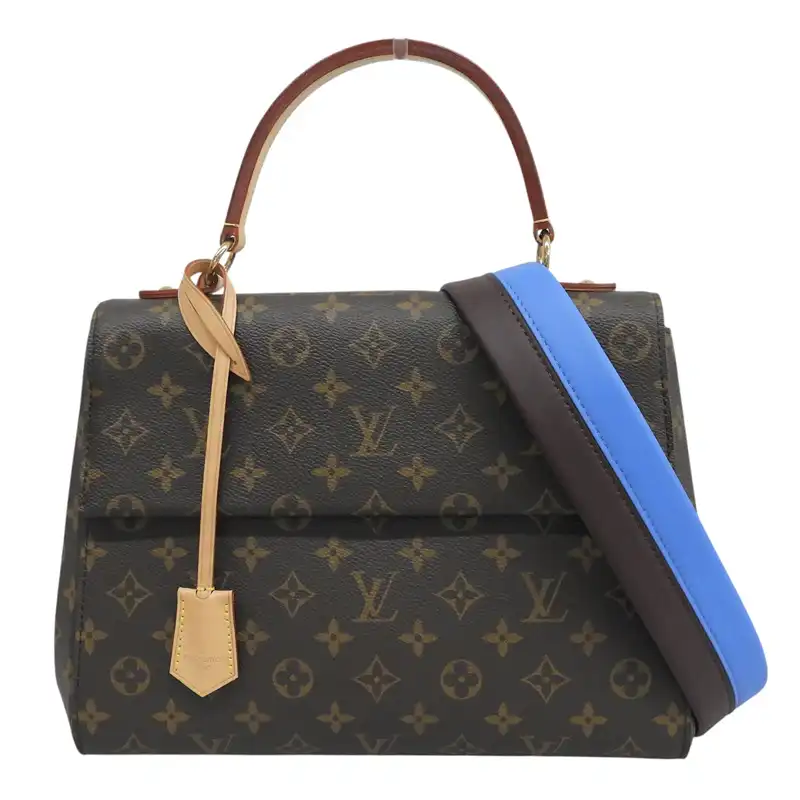 http://ルイヴィトン%20LOUIS%20VUITTON%20モノグラム%20クリュニーMM%202WAY%20ハンドバッグ%20ショルダー%20マロン/ブルーグラシアル%20M42735%20中古%20LV2186