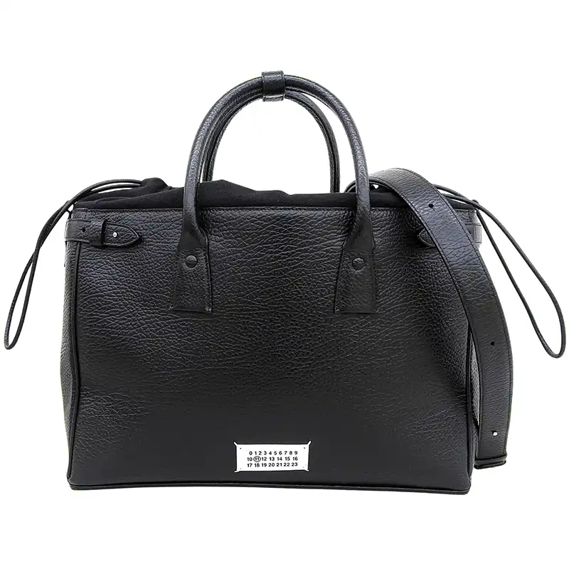 メゾンマルジェラ Maison Margiela 5AC 2WAYバッグ ハンドバッグ ショルダーバッグ レザー ブラック SB1WD0001 中古 OB2893