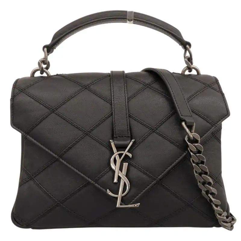 http://サンローラン%20SAINT%20LAURENT%20カレッジ%202WAYバッグ%20ハンドバッグ%20ショルダーバッグ%20レザー%20ブラック%20428056%20中古%20OB2899