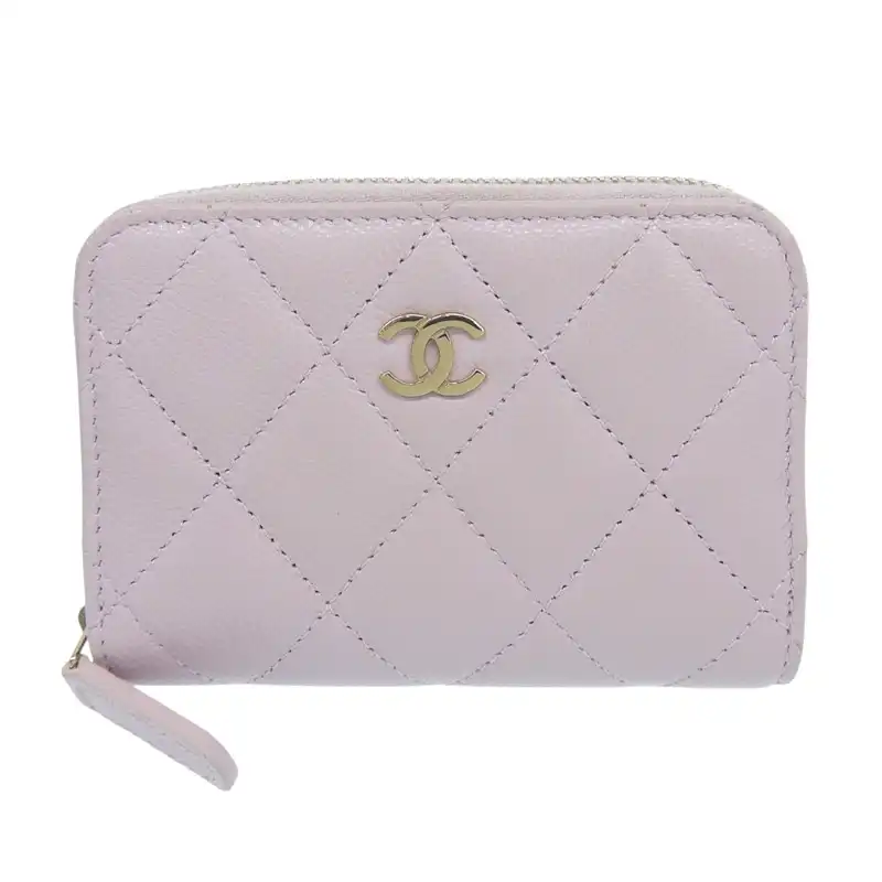 シャネル CHANEL コインケース 小銭入れ キャビアスキン ピンク系 中古 CH1167