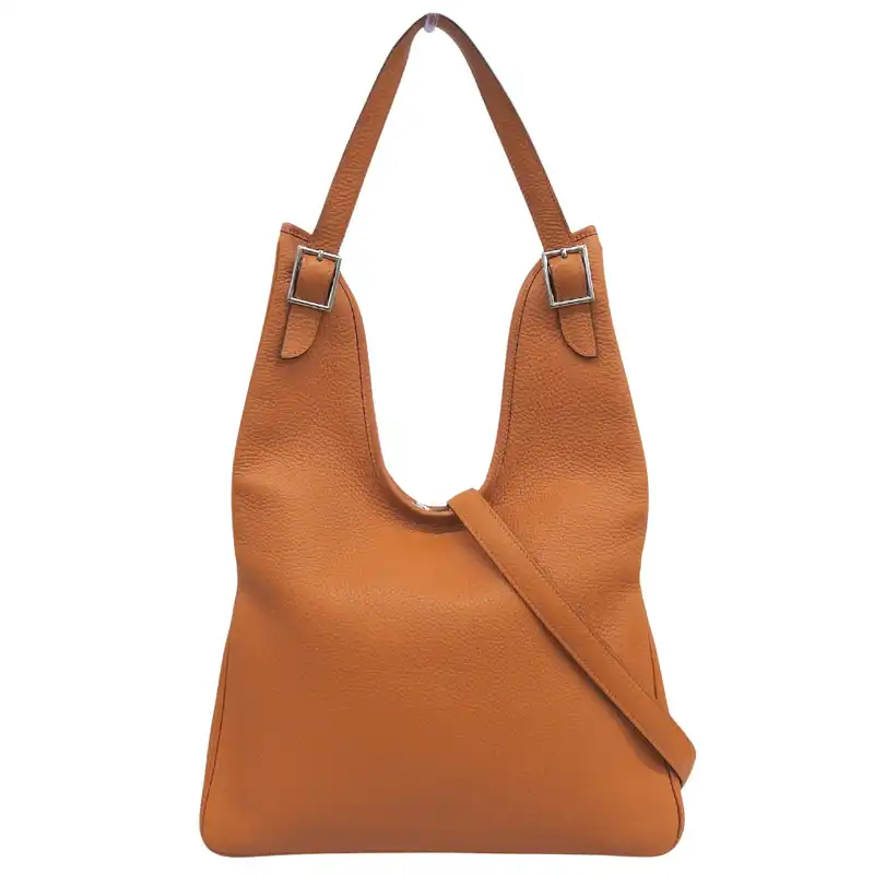 エルメス HERMES マサイPM 2WAY ハンドバッグ ショルダーバッグ レザー オレンジ □J刻印 2006年 中古 HE1228