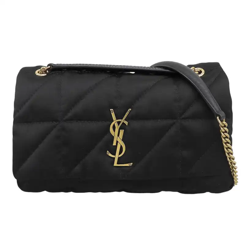 http://サンローラン%20SAINT%20LAURENT%20ジェイミー4.3%20ショルダーバッグ%20チェーンショルダー%20ナイロン/レザー%20ブラック/レザー%20中古%20OB2941