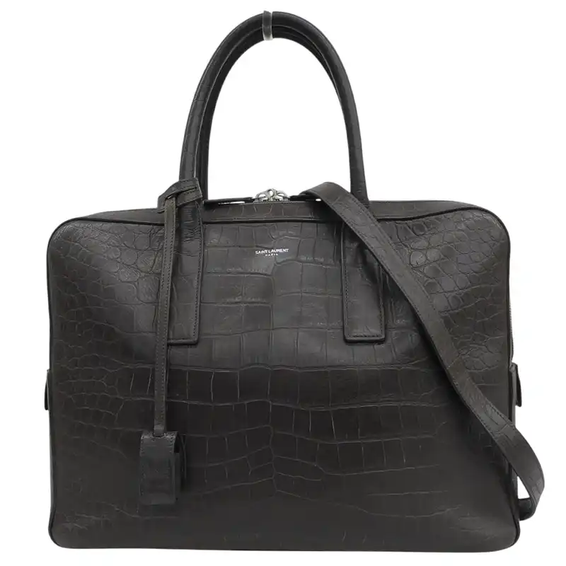 http://サンローランパリ%20SAINT%20LAURENT%20ミュージアム%20スモール%20ブリーフケース%202WAY%20ビジネス%20ショルダー%20レザー%20茶%20377865%20中古%20OB2950