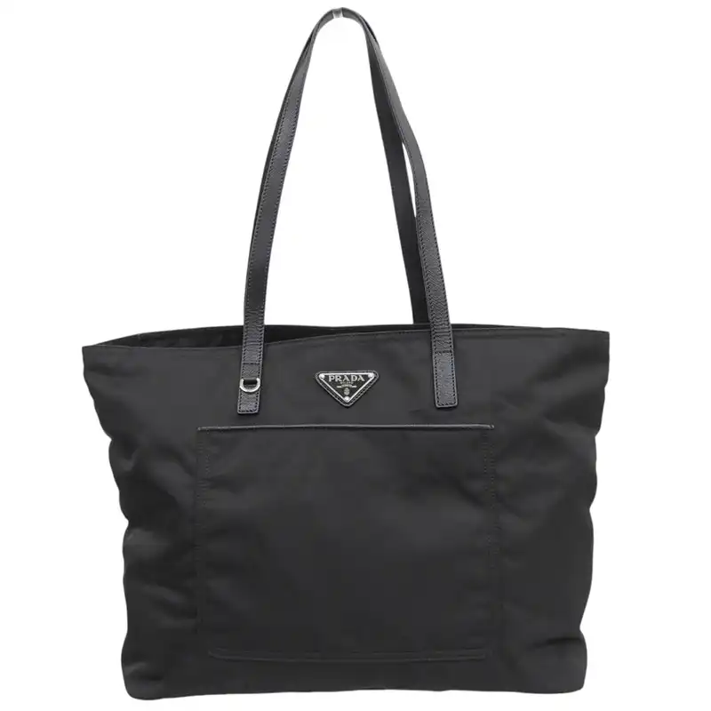 http://プラダ%20PRADA%20トートバッグ%20ナイロン/レザー%20ブラック%201BG052%20中古%20OB2951