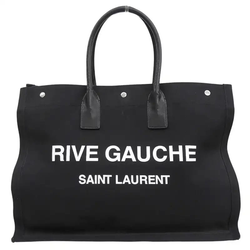 http://サンローランパリ%20SAINT%20LAURENT%20リヴゴーシュ%20トートバッグ%20キャンバス/レザー%20ブラック%20509415%20中古%20OB2952