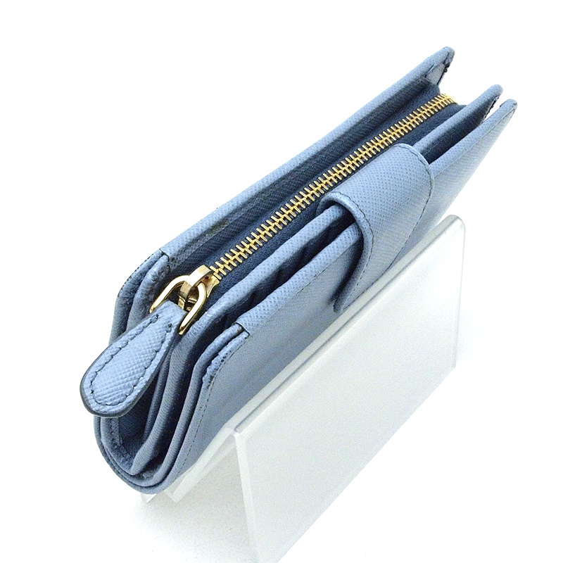 極美品 PRADA プラダ 1M1132 二つ折り長財布 サフィアーノレザー　黒