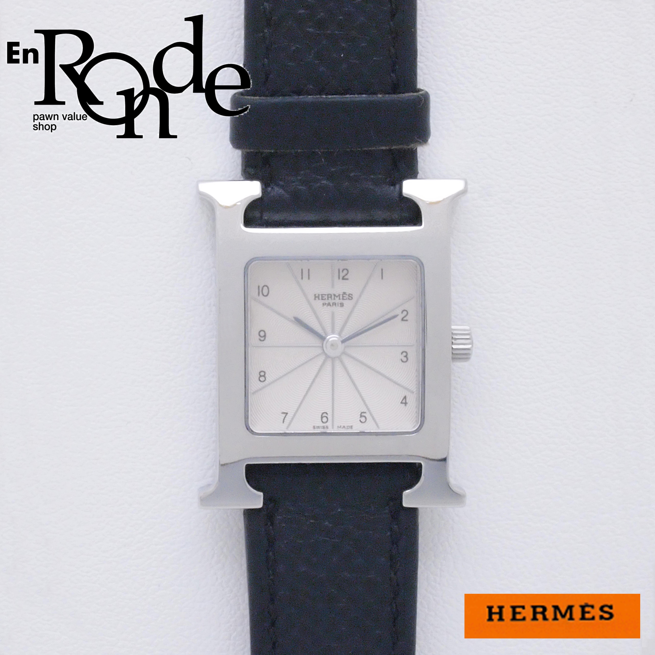 エルメス HERMES レディース腕時計 Hウォッチ HH1-210 SS／革 シルバー