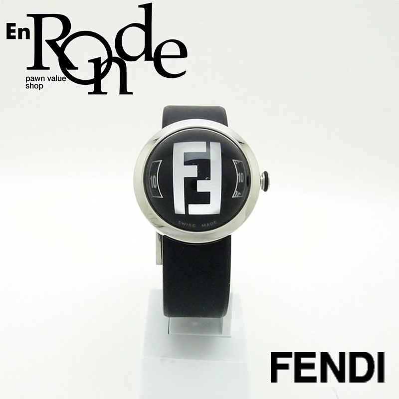 フェンディ メンズ腕時計 ブースラ 8010G SS/ ラバー ブラック文字盤