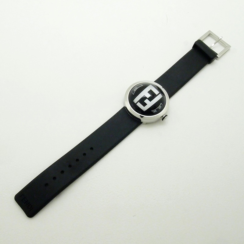 フェンディ メンズ腕時計 ブースラ 8010G SS/ ラバー ブラック文字盤 